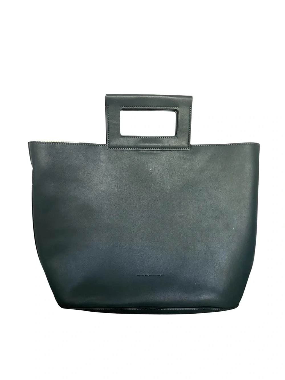 Minimalist French Connection green Tote Bag Gold Interior With Pouch Luxury chic